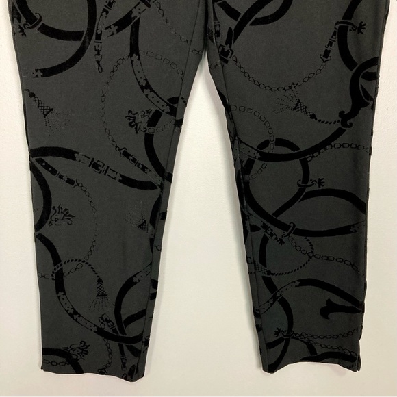 Chico’s Juliet Flocked Ankle Pants Women’s Size 12 Velvet Equestrian Pull On - Picture 4 of 10